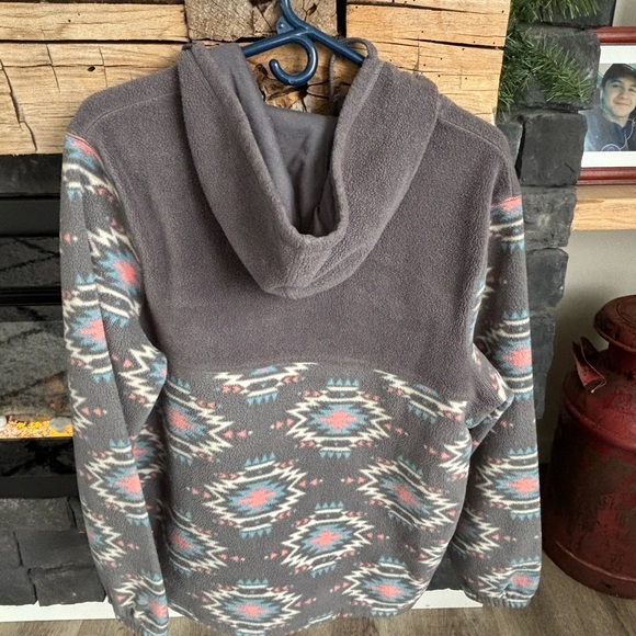 Kavu Gray and Blue Patterned Zip Up Sweater - Picture 2 of 3